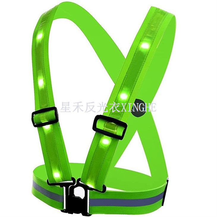USB-laadimise LED-rihma turvavest